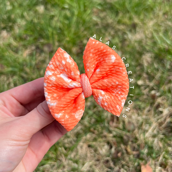 Orange Acid Wash - 3” Mini Bow
