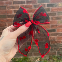 Red Heart Soft Mesh (BLACK) Large Emma Bow