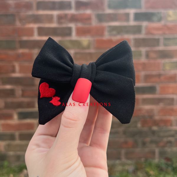 Red Heart Embroidered Emma Bow