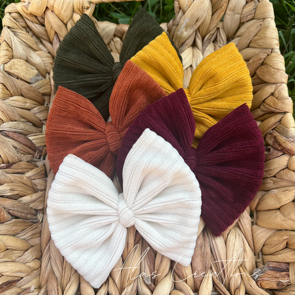 Fall Ribbed Corduroy Big Bow Bundle