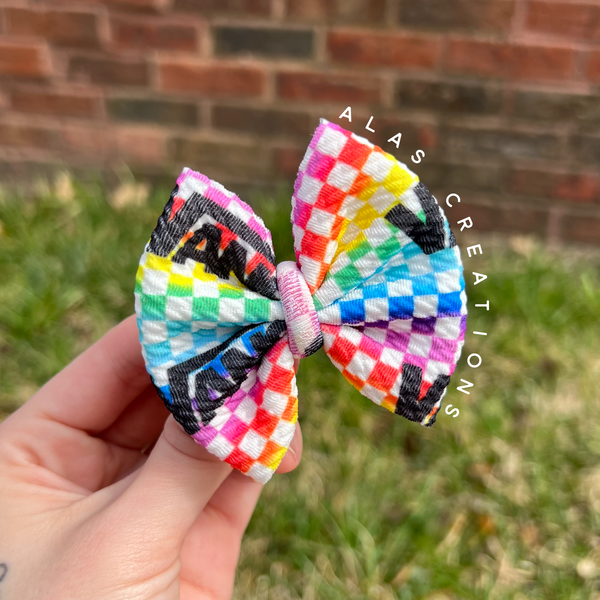 Vans Rainbow Checks - 3” Mini Bow