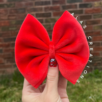 Bright Red Velvet - Big Bow