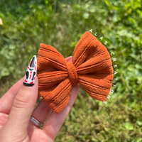 Rust Ribbed Corduroy - 3” Mini Bow