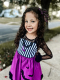 Purple Mesh Webs Large Emma Bow