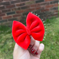 Bright Red Velvet 3” Mini Bow