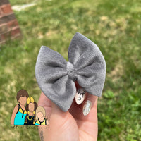 Charcoal Grey Velvet 3” Mini Bow