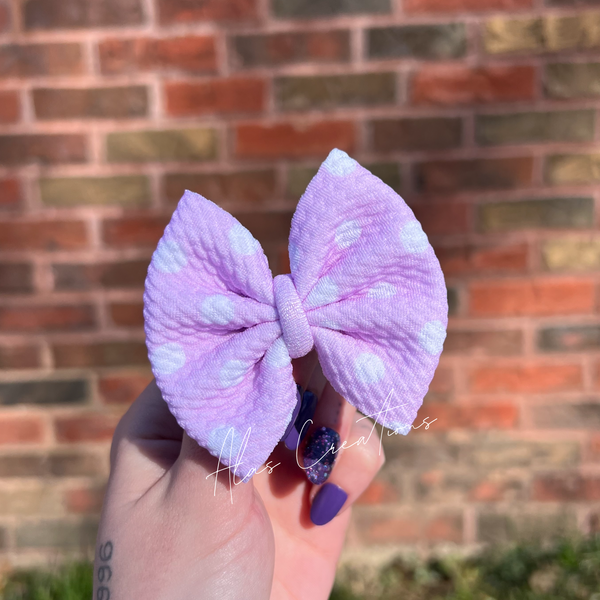 Purple Polka Dots  - 3” Mini Bow