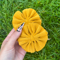 Mustard Ribbed Corduroy Shredded Piggies