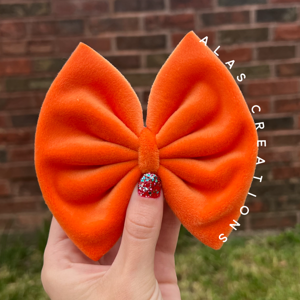 Orange Crush Velvet - Big Bow