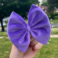 Purple Plush Velvet - Big Bow