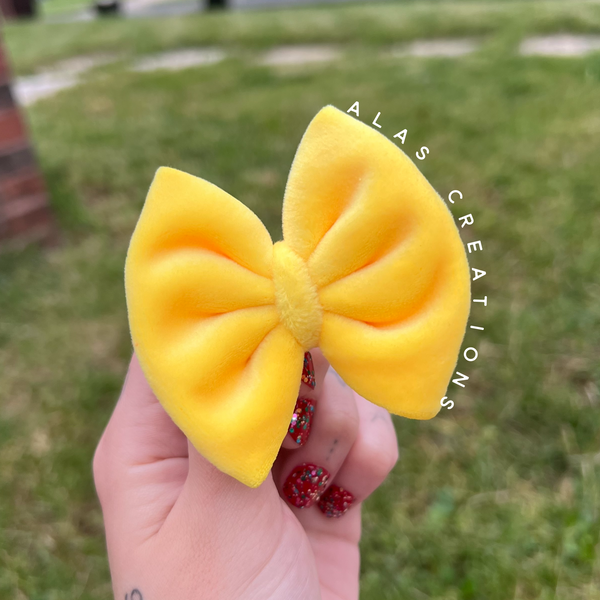 Lemon Velvet 3” Mini Bow