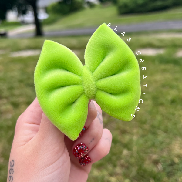 Lime Velvet 3” Mini Bow