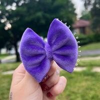 Purple Plush Velvet 3” Mini Bow