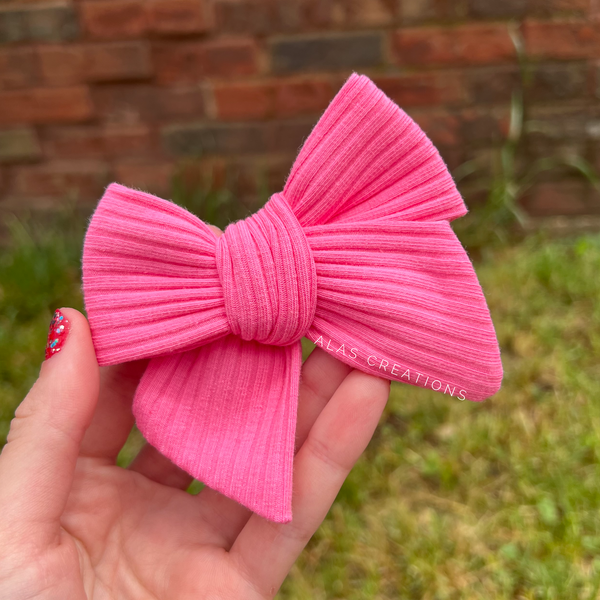 Pink Rib Emma Bow