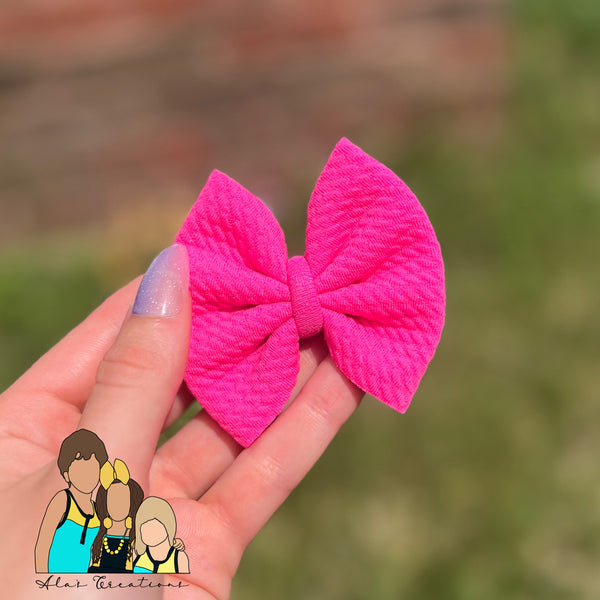 Neon Pink 2.0 - 3” Mini Bow