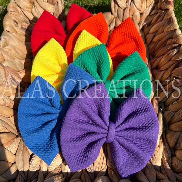 Rainbow Solid Big Bow Bundle