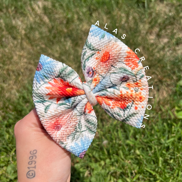 Summery Embroidery Floral - Big Bow