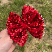 Blood Red Sequins - Big Bow