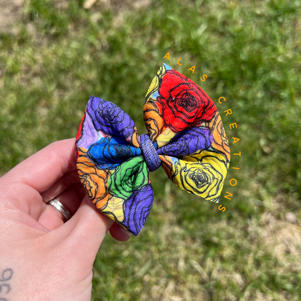 Rainbow Floral - 3” Mini Bow