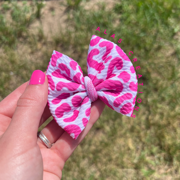 Pink Leopard - 3” Mini Bow