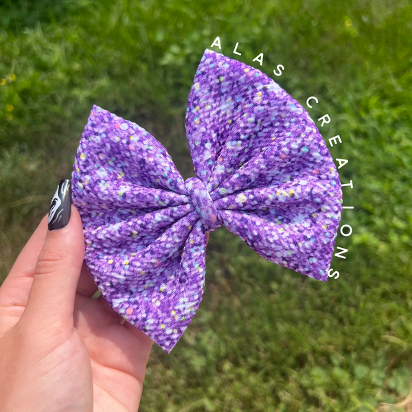 Purple Glitter - Big Bow