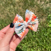 Summery Embroidery Floral - 3” Mini Bow
