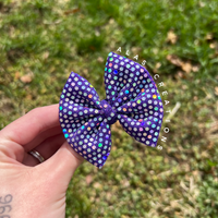 Purple Disco Diva Glam - 3” Mini Bow