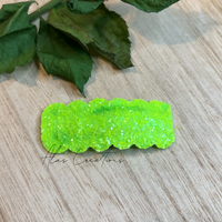 Neon Lime Glitter  - Snap Clip