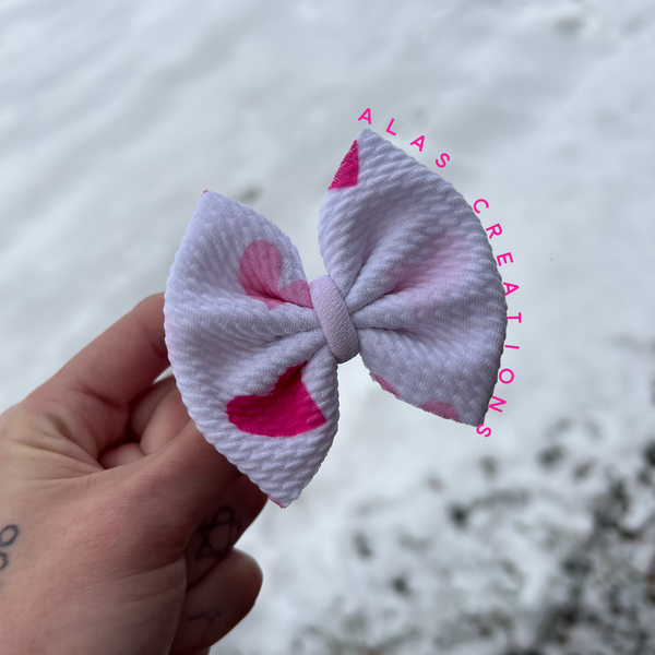Pink Hearts - 3” Mini Bow